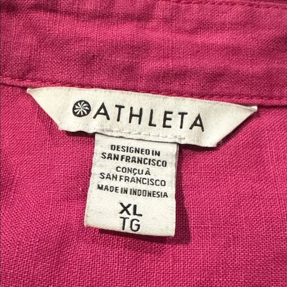 Athleta Retreat Linen Linen Button Down top. XL - Picture 9 of 14